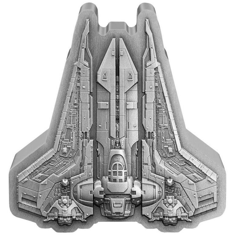 Front of the Silver STAR WARS Gauntlet Starfighter 3 oz - 2023
