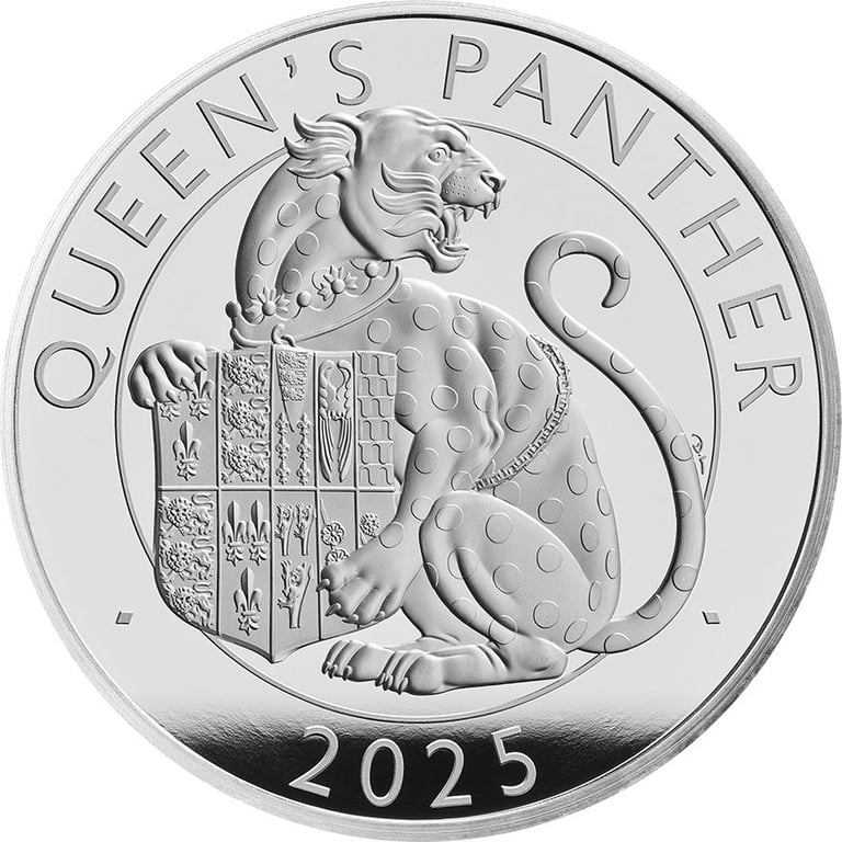 Front of the Silver The Queen's Panther 1 oz PF - Royal Tudor Beasts 2025