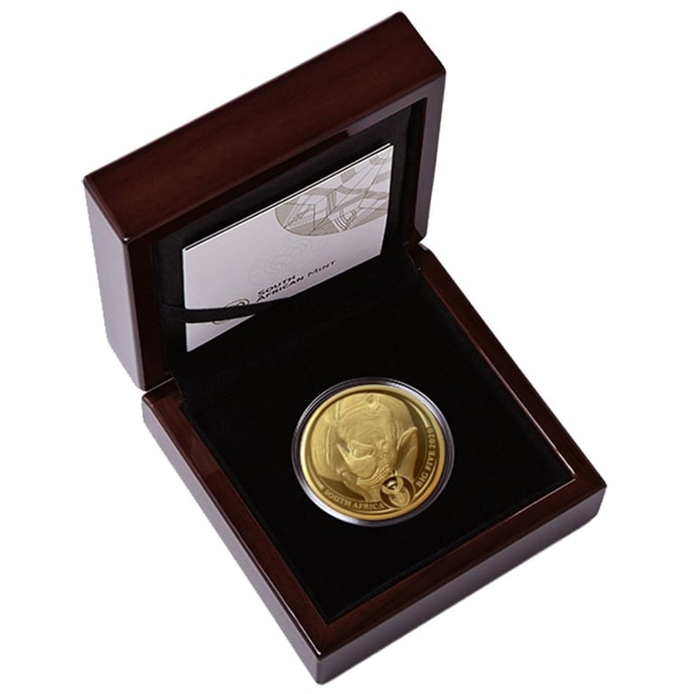 Gold Rhinoceros 1 oz PF - Big Five Series I - 2020 in the original coin case