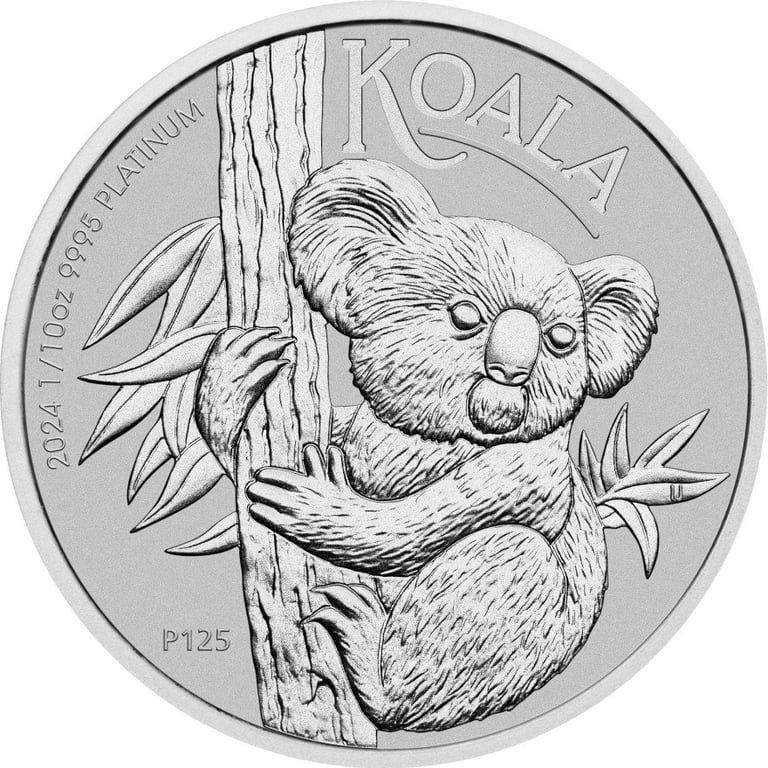 Front of the Platinum Koala 1/10 oz - 2024