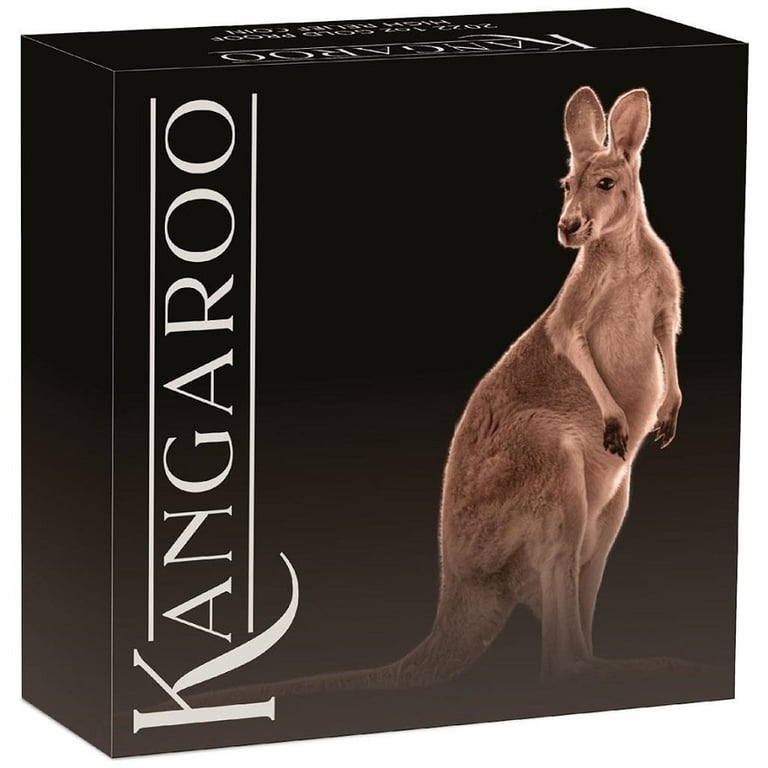 Original coin case of the Gold Kangaroo 1 oz PF - High Relief - 2022