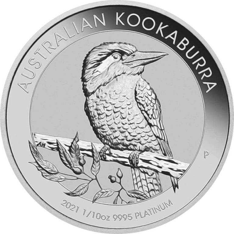 Front of the Platinum Kookaburra 1/10 oz - 2021