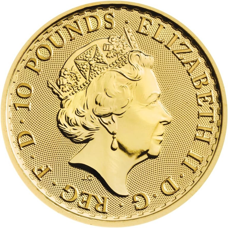 Back of the Gold Britannia 1/10 oz