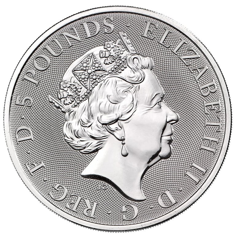 Back of the Silver The Queen's Beasts - Completer Coin - 2 Ounce - 2021 