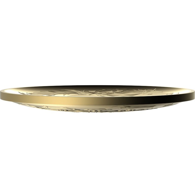 Side view of the Gold Lunar Horse 1 oz PF domed coin - RAM 2026
