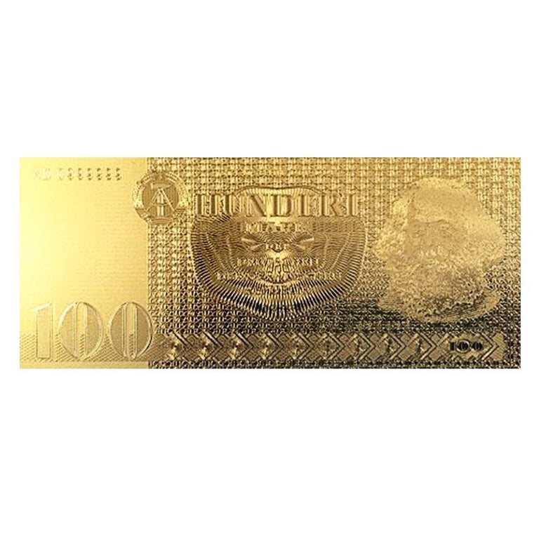 Back of the 100 GDR Mark note 24k gold-plated