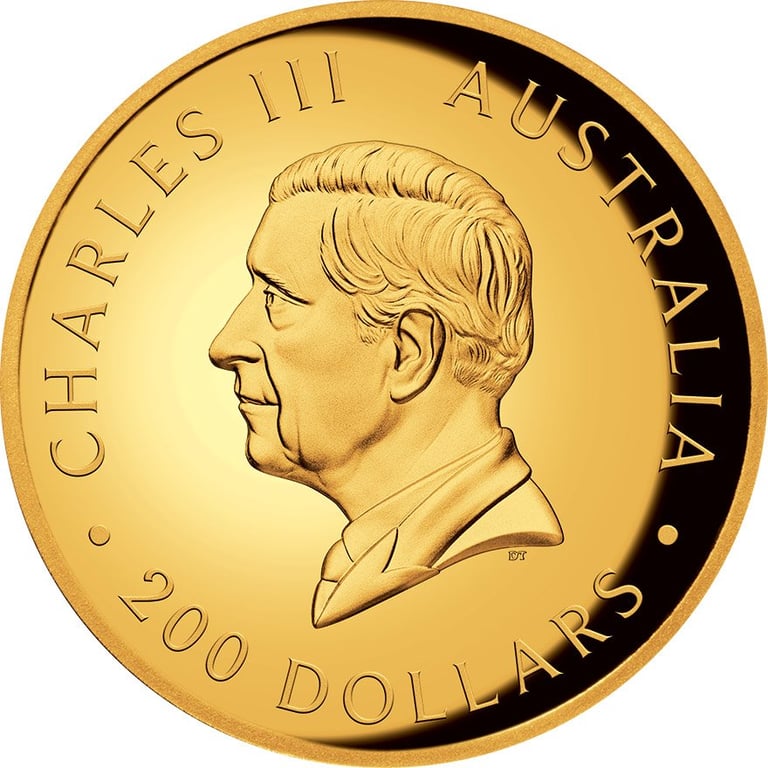 Back of the Gold Kookaburra 2 oz PF - High Relief 2024