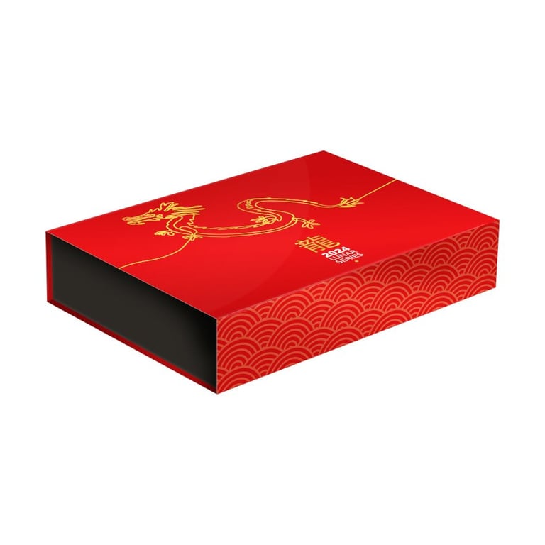 Original coin case of the Gold Lunar Dragon 1 oz PF domed coin - RAM 2024