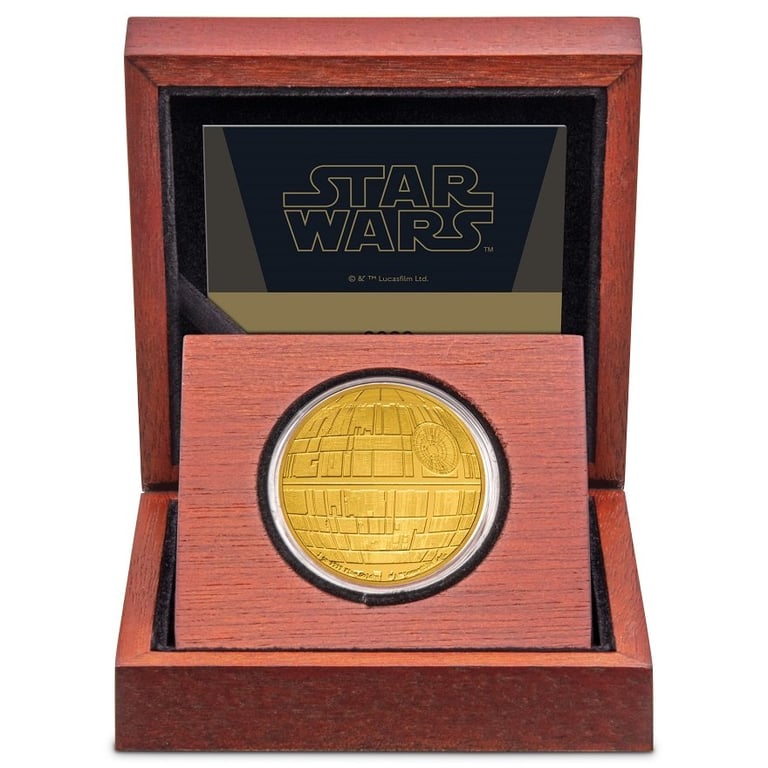 Gold STAR WARS 1oz - Death Star - PF 2020 in the original coin case