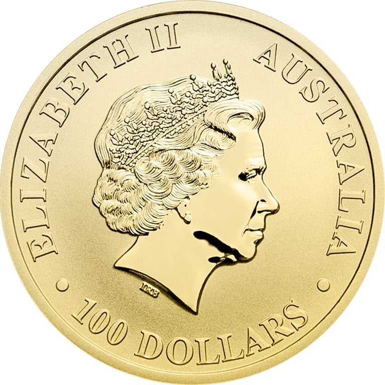 Back of the Gold Kangaroo 1 oz