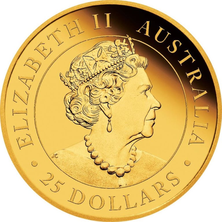 Back of the Gold Kangaroo 1/4 oz PF - 2022