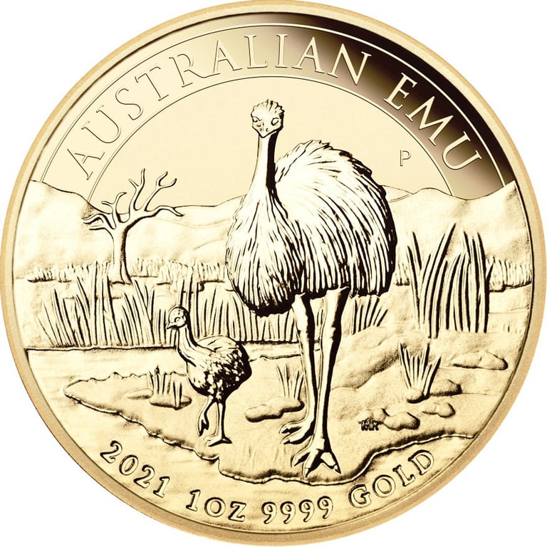 Front of the Gold Emu 1 oz - 2021