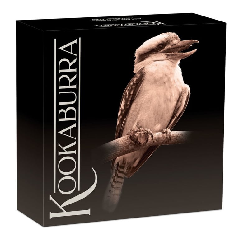 Original coin case of the Gold Kookaburra 5 oz PF High Relief - 2022