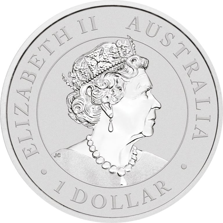 Back of the Silver Emu 1 oz - 2022