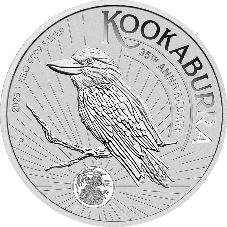 Front of the Silber Kookaburra 1000 g - 35th Anniversary - 2025