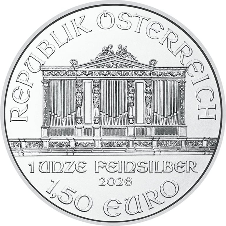 Back of the Silver Philharmonic 1 oz - 2026