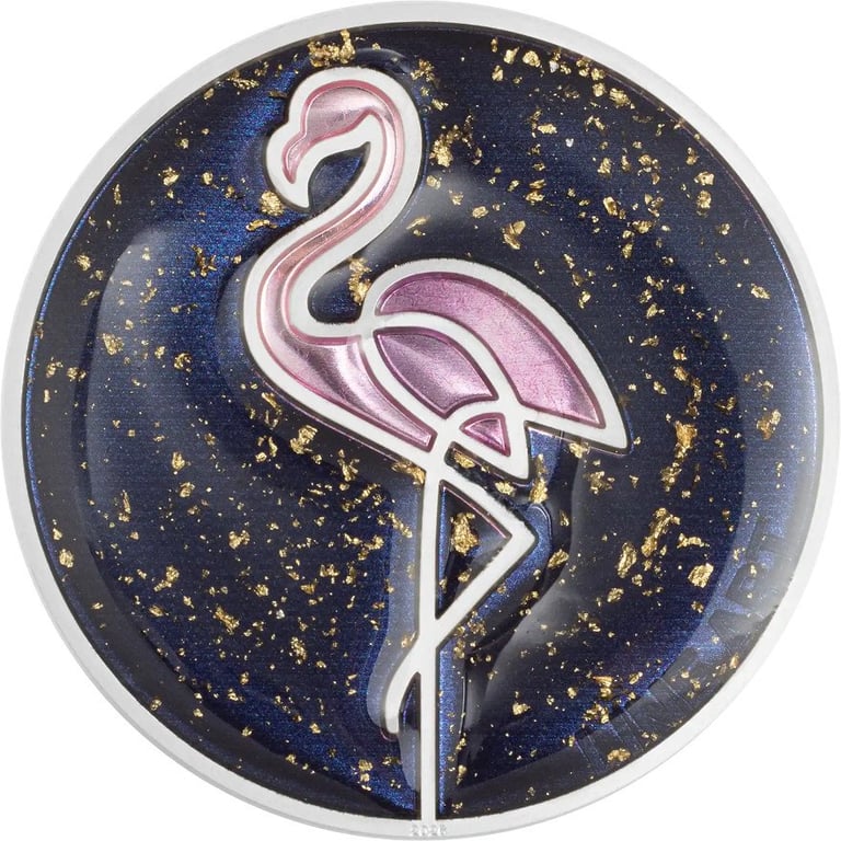 Front of the Silver Line Art Flamingo 1 oz 2026