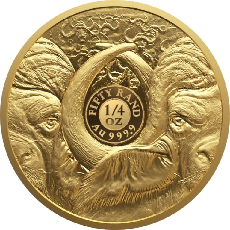 Back of the Gold Buffalo 1/4 oz PF - Big Five Series II - 2023