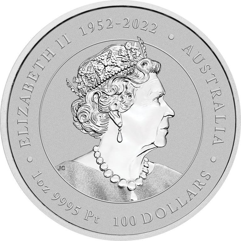 Back of the Platinum Lunar III 1 oz - Dragon 2024