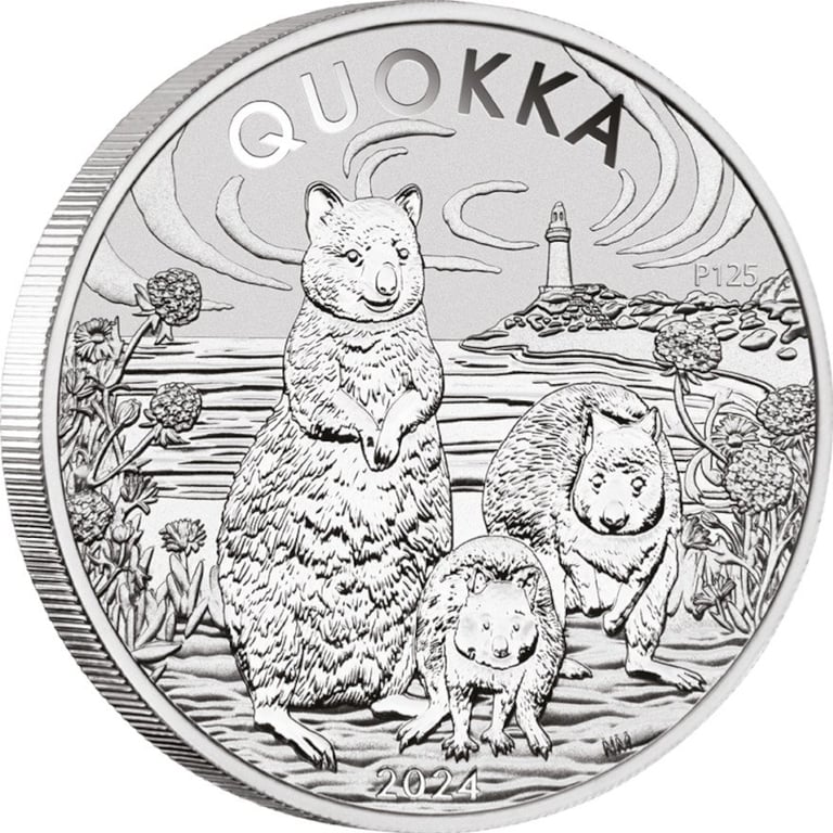 Side view of the Silver Quokka 1 oz - 2024