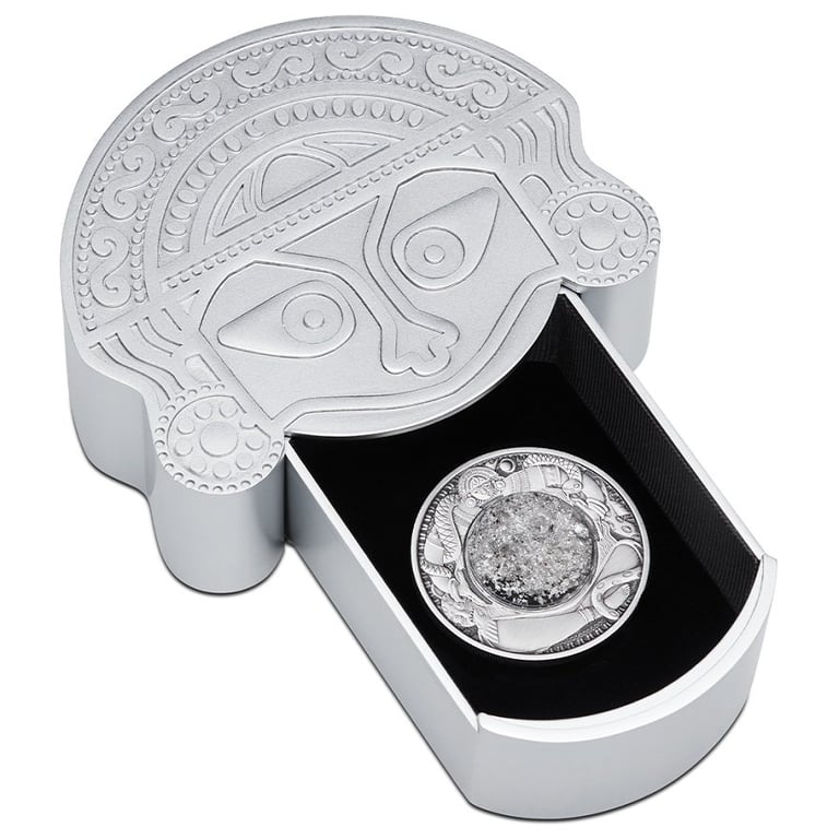 Silver Tears of the Moon 2 oz - 2021 - Antique Finish in the original coin case