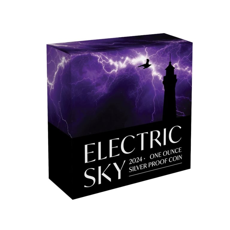 Original coin case of the Silver Electric Sky 1 oz - 2024