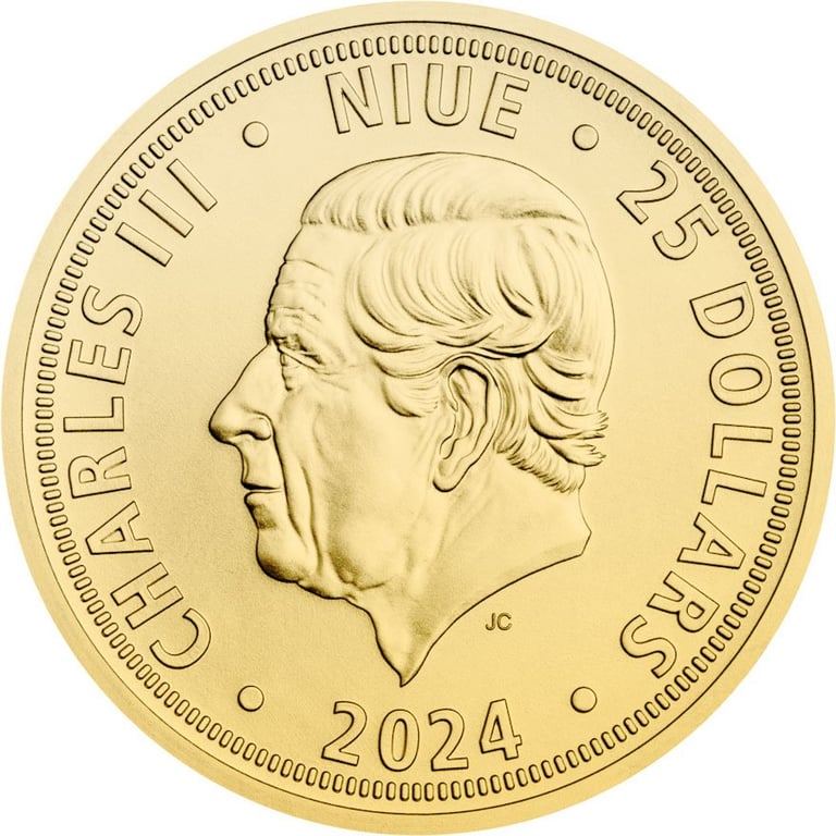Back of the Gold Czech Lion 1/2 oz - 2024