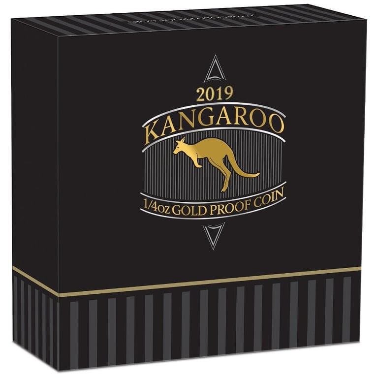 Original coin case of the Gold Kangaroo 1/4 oz PF - 2019