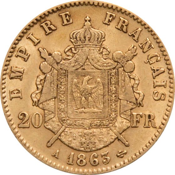 Back of the Gold 20 Francs