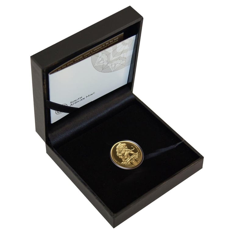 Gold Lion 1/4 oz PF - Big Five Series III - 2025 in the original coin case