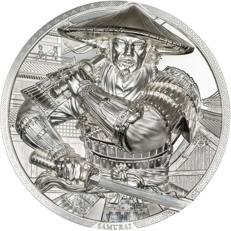 Front of the Silver Samurai 5 oz PF - smartminting® 4.0 - 2025