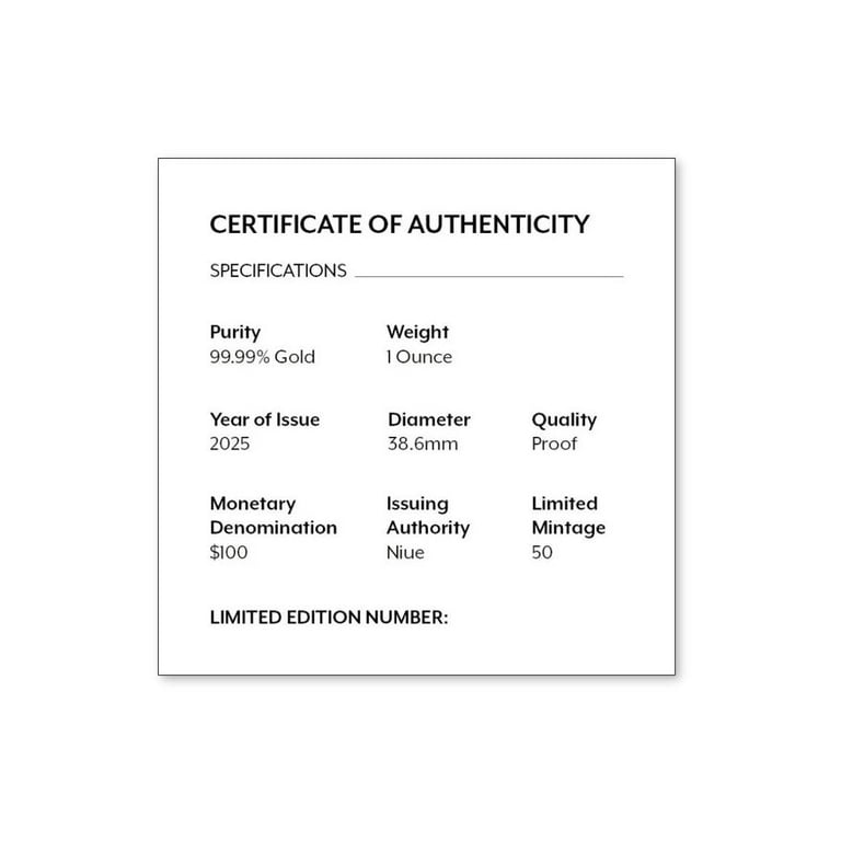 Certificate of authenticity