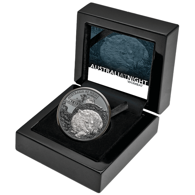 Silver Wombat 1 oz 2021 - Black Proof in the original coin case