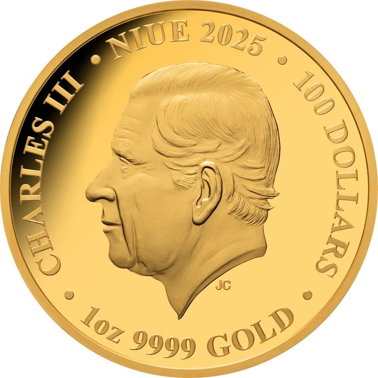Back of the Gold Bottlenose Dolphin 1 oz - Platinum-plated 2025