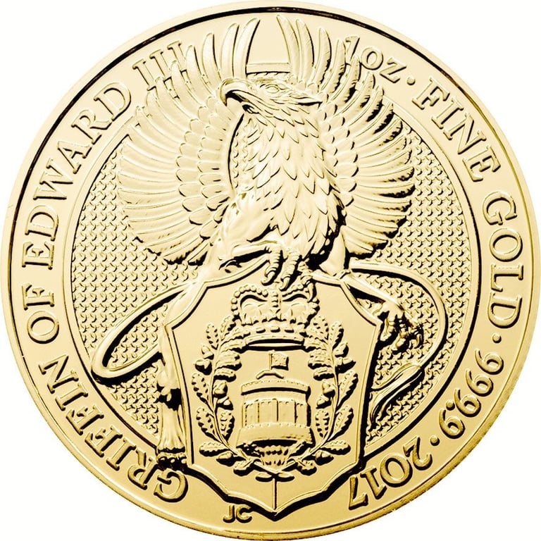 Front of the Gold The Griffin 1 oz - The Queen's Beasts 2017