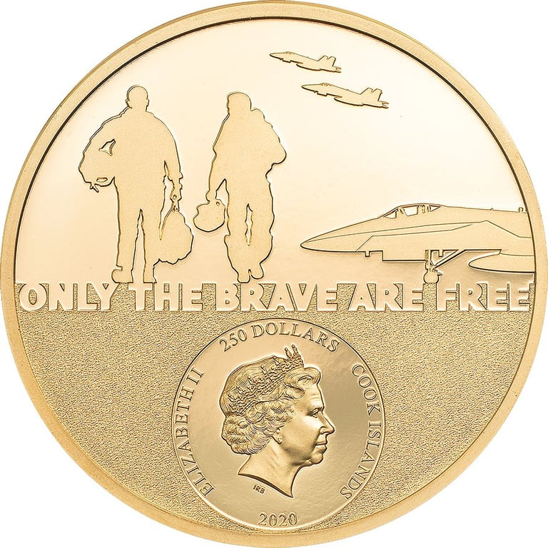 Back of the Gold Real Heroes - Fighter Pilot 1 oz - 2020