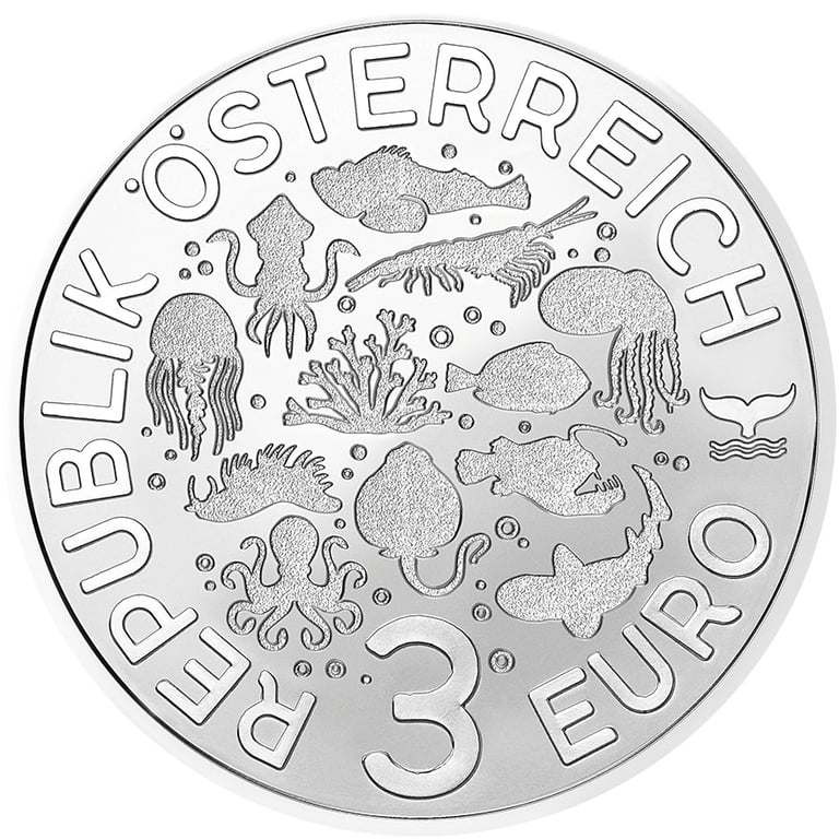 Back of the CuNi Luminous Sea Worlds “Tiefsee Anglerfisch” 3 EUR UN - 2023