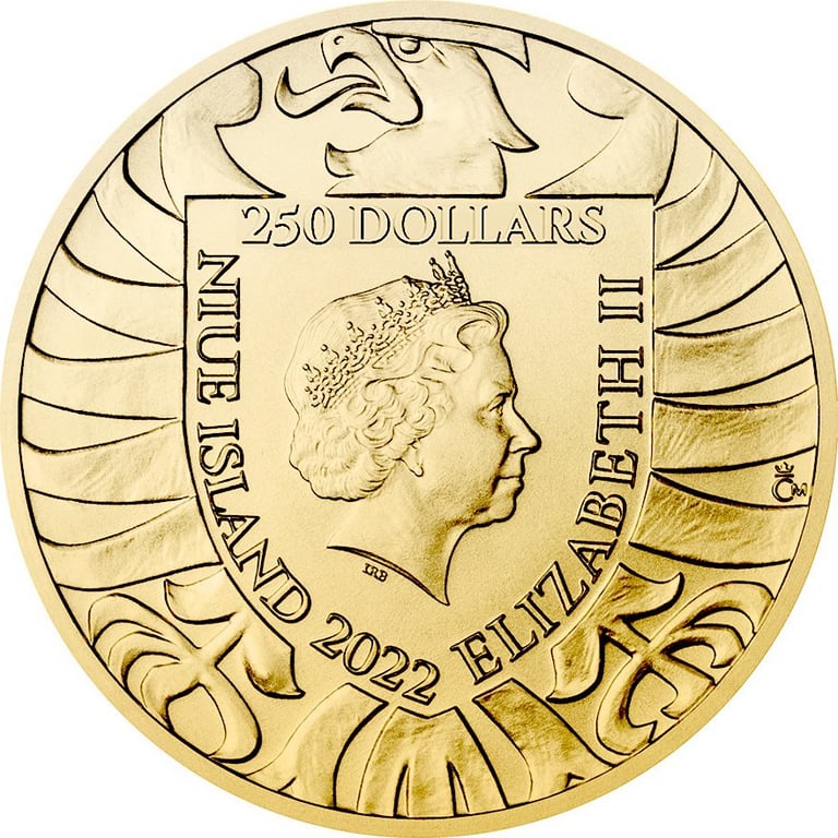 Back of the Gold Czech Lion 5 oz - 2022