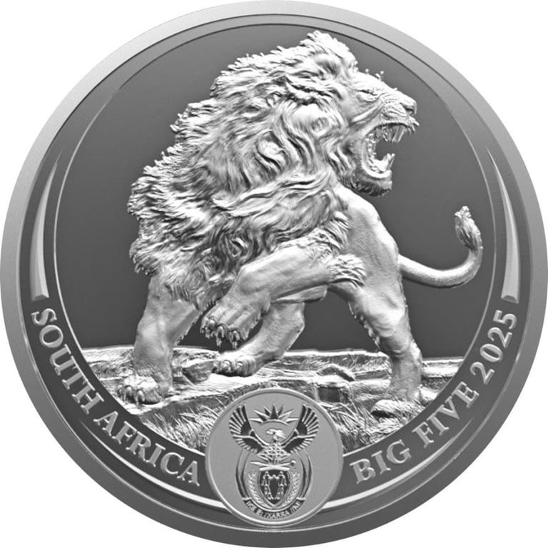 Front of the Silver Lion 1 oz - Big Five Series III - 2025