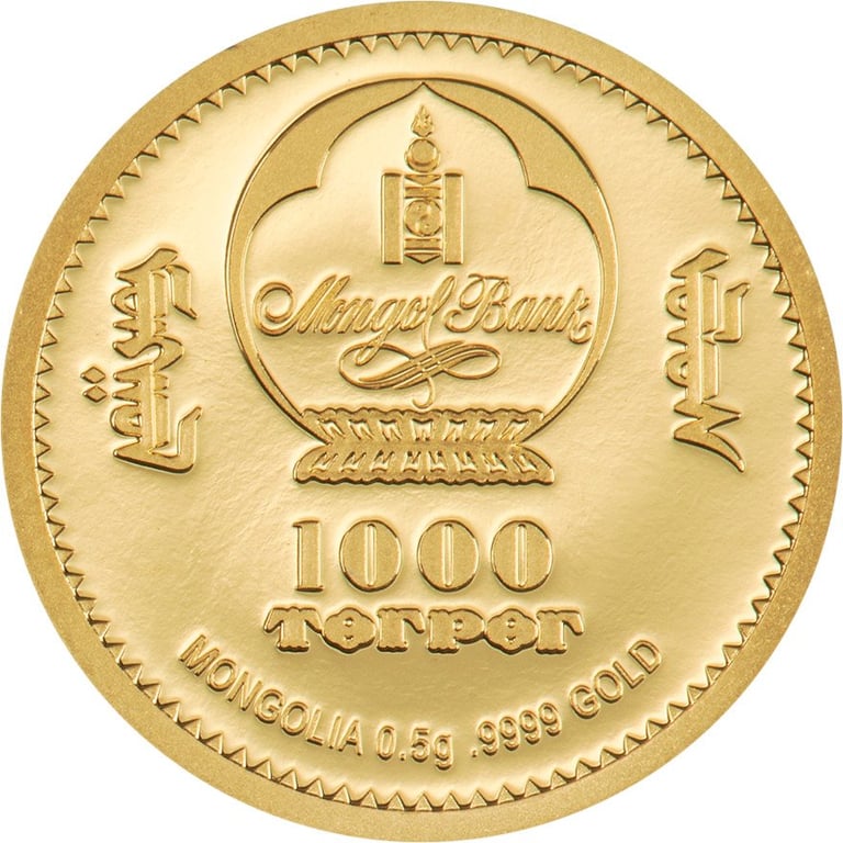 Back of the Gold Lunar year of the sheep 0,5 g Proof – 2027