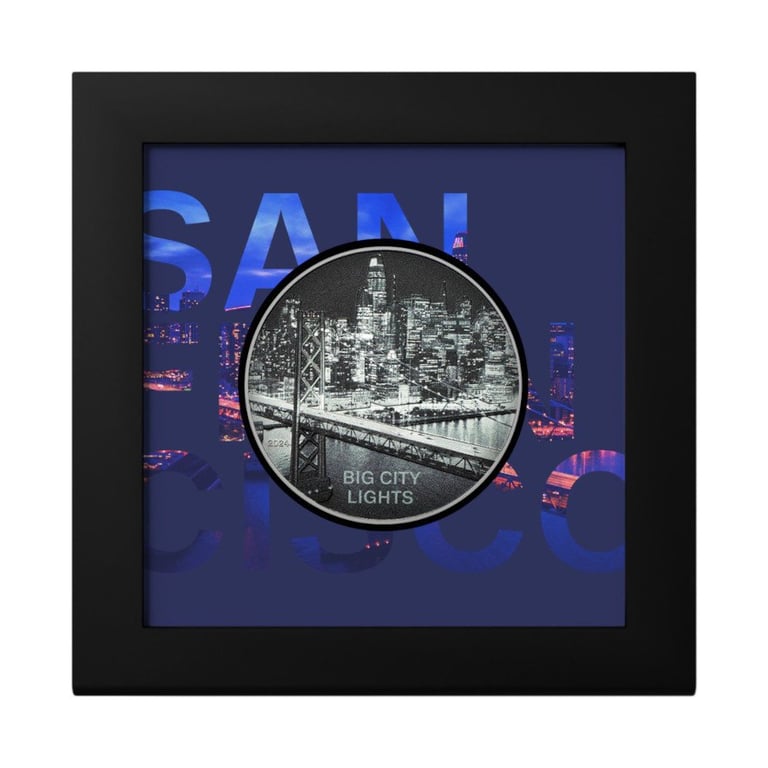 Silver Big City Lights - San Francisco 1 oz PF - High Relief 2024 in the original coin case