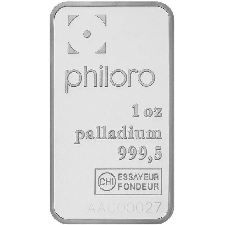 Front of the Palladium bar 1 oz - philoro