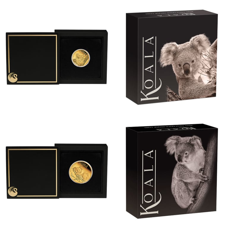 Coin Case & Box of Gold Coin Set - 2 x 1/2 oz Koala Proof - 1st Releases & 2026
