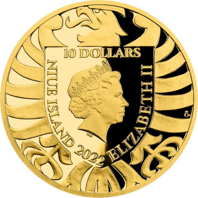 Back of the Gold Czech Lion 1/4 oz - PG - 1st Edition