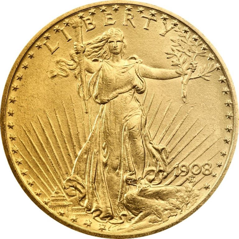 Back of the Gold St. Gaudens Double Eagle
