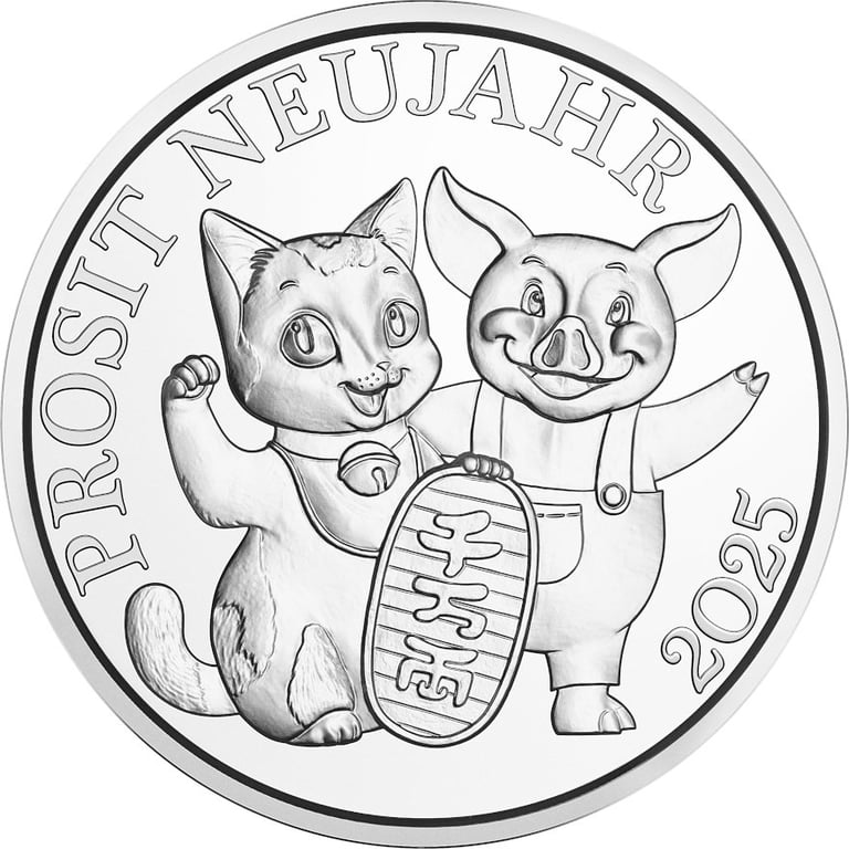 Front of the Silver lucky token “The Cat” 2025