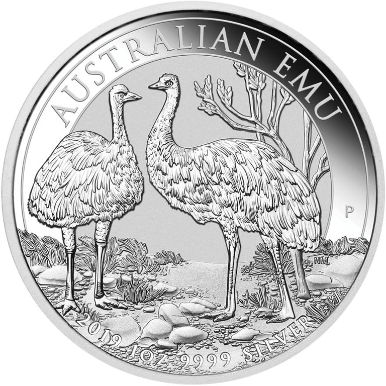 Front of the Silver Emu 1 oz - 2019