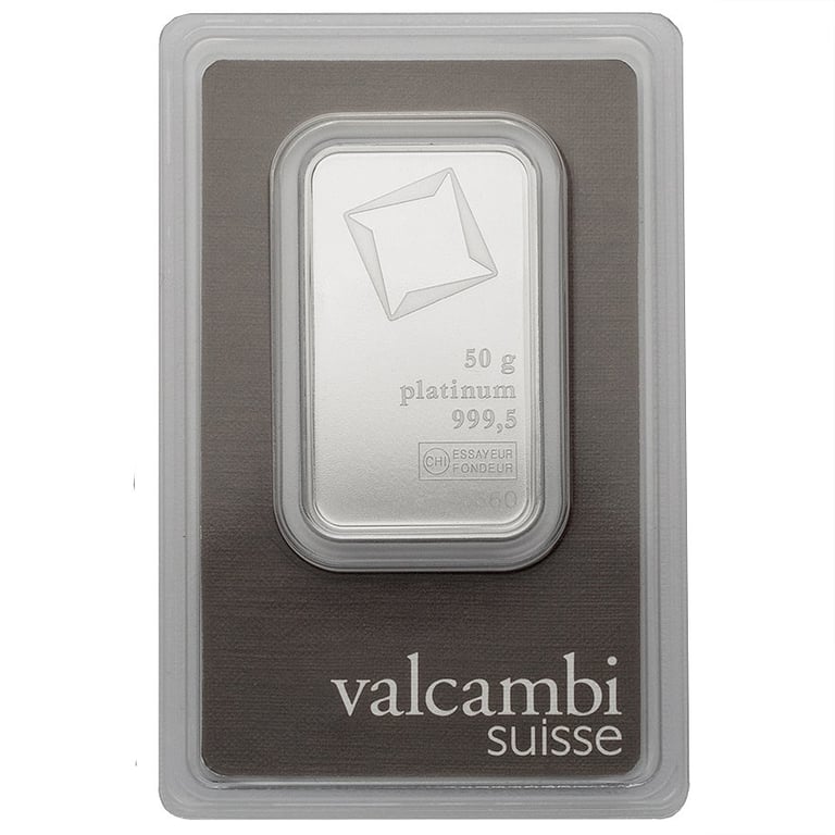 Front of the Platinum bar 50 g various