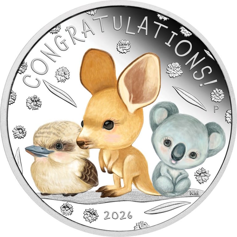 Front of Silver Newborn Baby 1/2 oz Proof - 2026