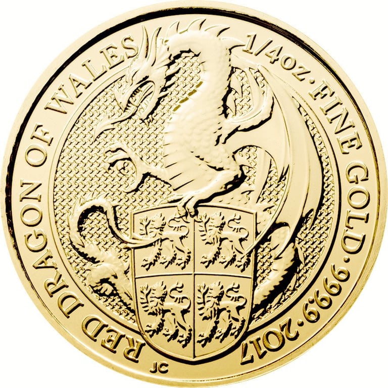 Front of the Gold The Dragon 1/4 oz - The Queen´s Beasts 2017